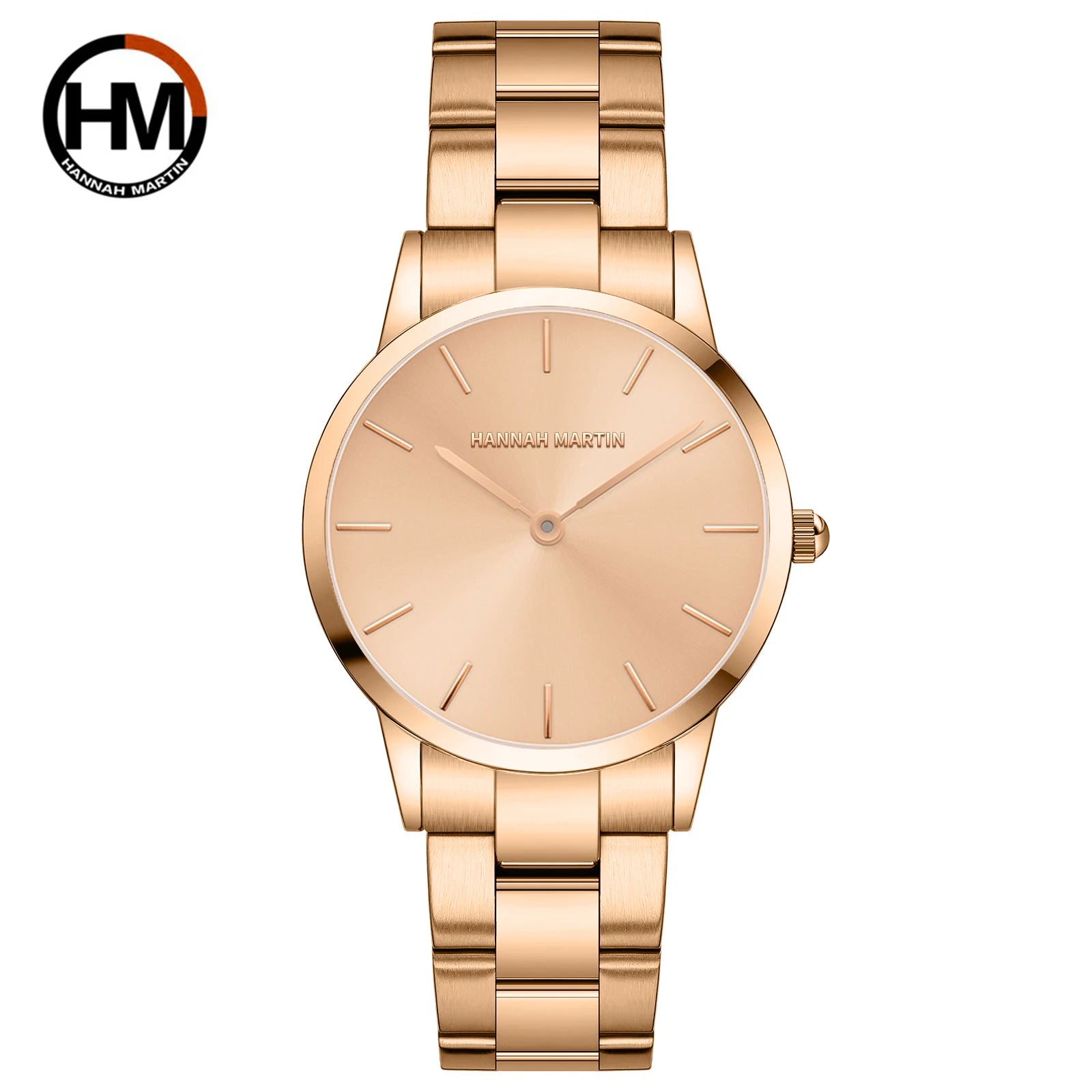 Elegent Rose Gold Women Watch Japan Movement Quartz Waterproof Wristwatches Female Round Dial Stain Steel Band Fashion Clock