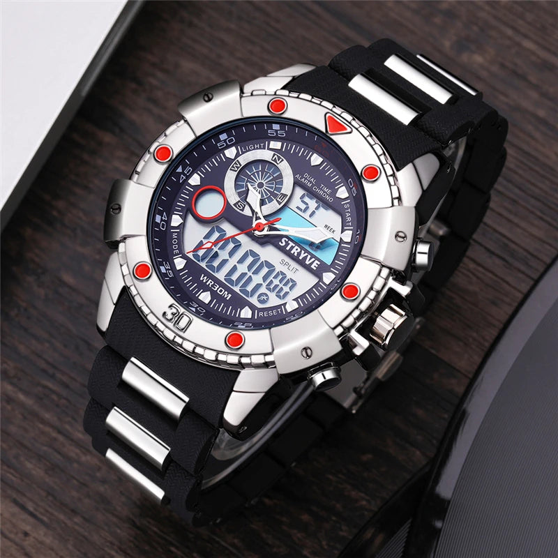 Stryve 8001 Waterproof wristwatches for men hot sales dual movement relojes male fashion designer men luxury watches