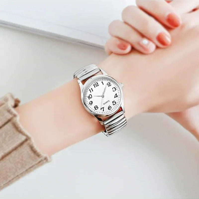 Men Women Fashion Wristwatches Couple Flexible Stretch Band Quartz Watches Man and Ladies Dress Clock Simple Casual Watches