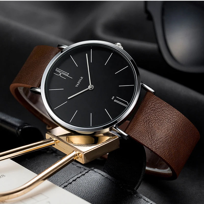 Hot Sales YAZOLE Watches Men 2024 Fashion Simple Men's Watch Wristwatch Ultra Thin Quartz Clock Waterproof Relogio Masculino