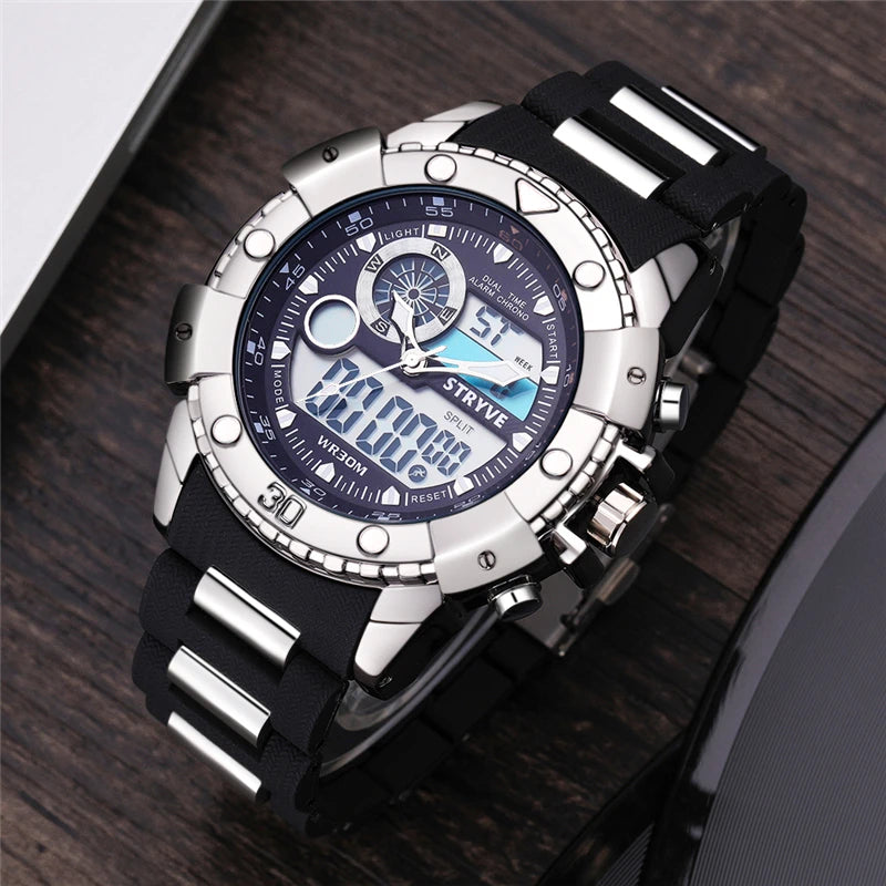 Stryve 8001 Waterproof wristwatches for men hot sales dual movement relojes male fashion designer men luxury watches