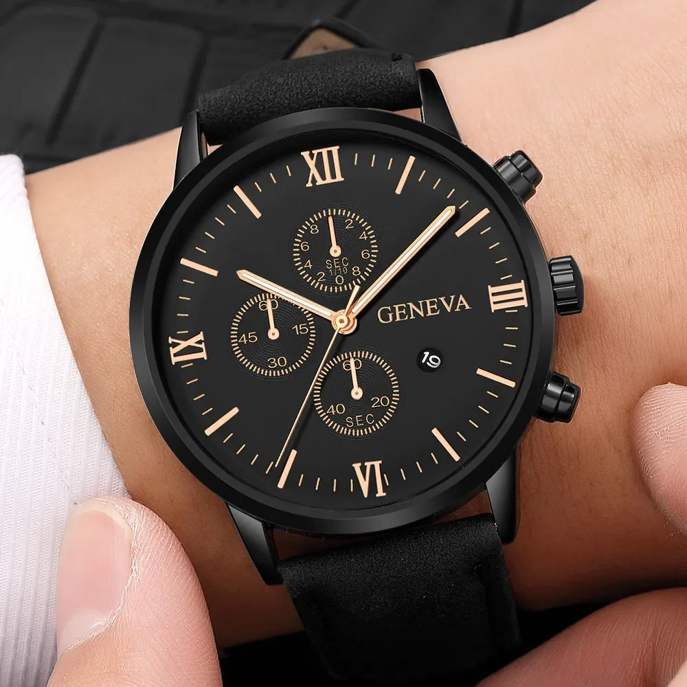 2022 Men Casual Sport Watches Geneva Leather Band Calendar Quartz Watch Clearance Sale Dropshipping Reloj Hombre Erkek Kol Saati