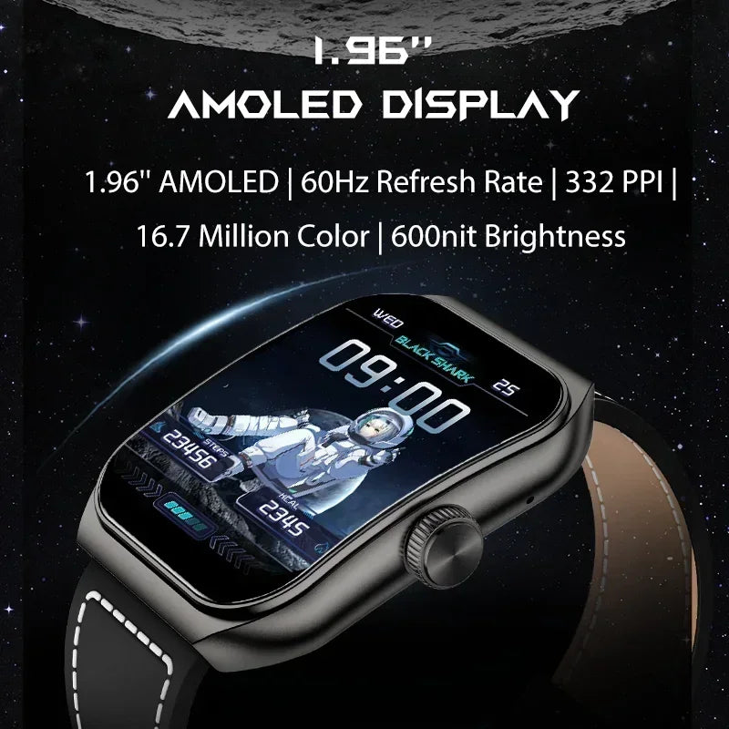 Global Version Blackshark GT3 Smartwatch 1.96'' Amoled Curved Screen Support Bluetooth Voice Call Shark GPT 100+ Sport Modes