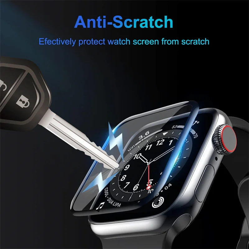 Soft Glass For Apple Watch Screen Protector 44mm 45mm 41mm 38mm 42mm 9D HD Full Film iWatch series 6 5 3 8 7 se 40mm Accessories