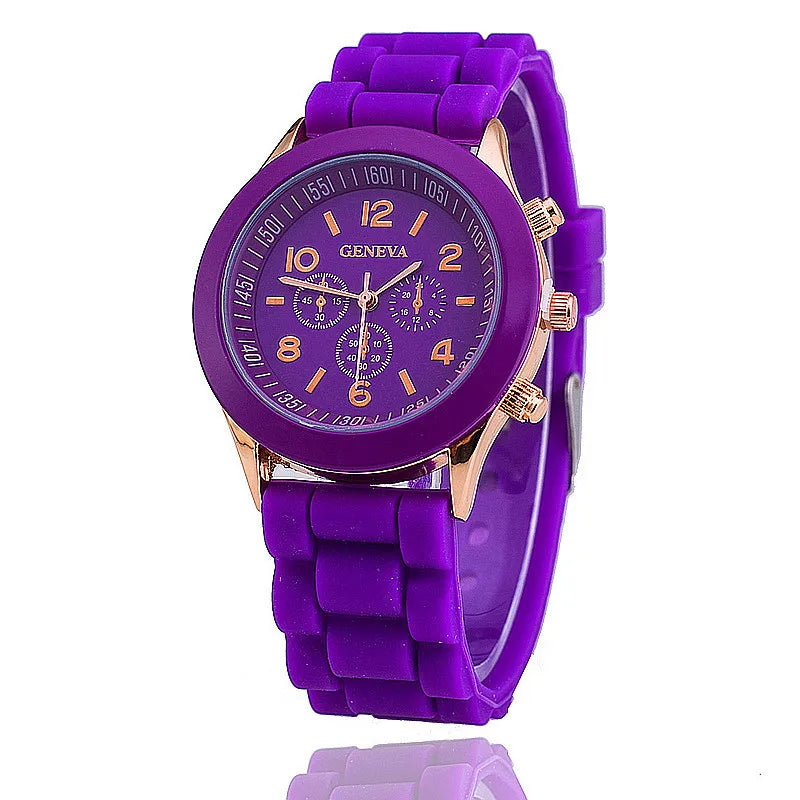 2022 Hot Sales Geneva Brand Silicone Women Watch Ladies Fashion Dress Quartz Wristwatch Female Watch montre montre femme watches