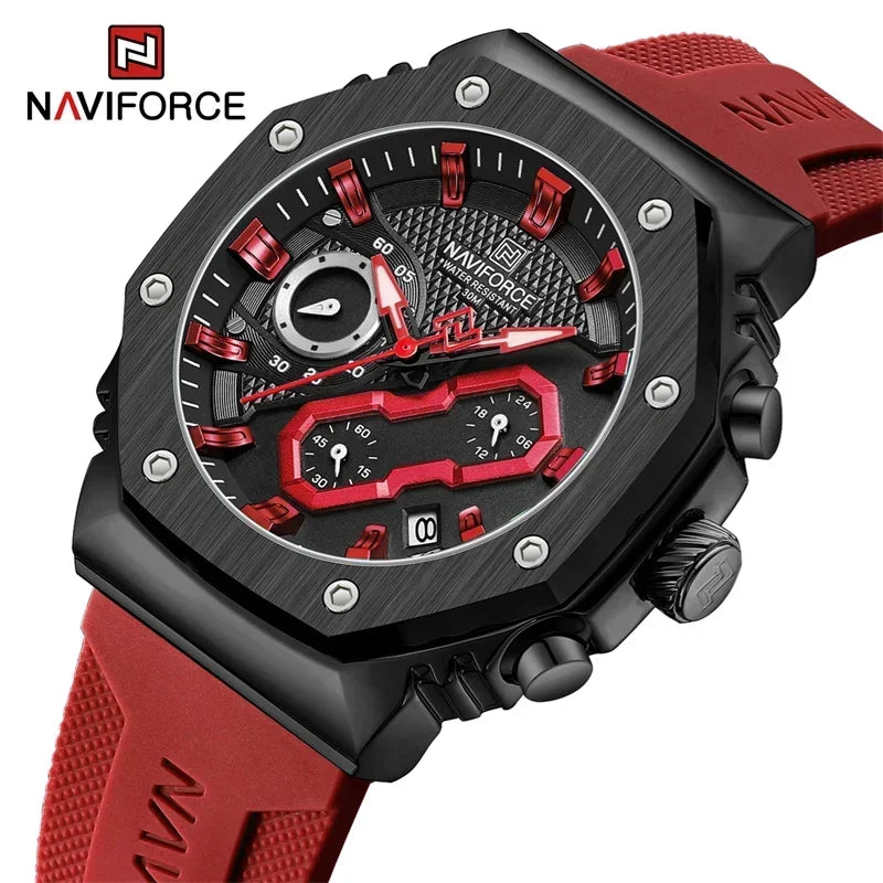 NAVIFORCE Men's Watch Fashion Sport Waterproof Couple Lovers Quartz Wristwatches Luminous Silicone Strap Clock Relogio Masculino