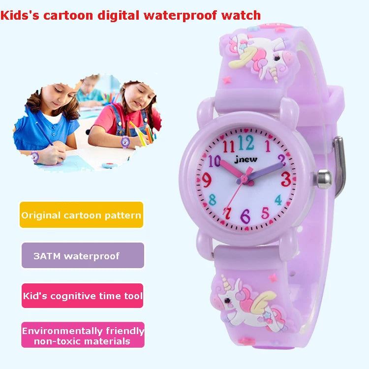 UTHAI C13 Children's Girls' Cute 3D Cartoon Watch Waterproof Quartz For Unicorn Kids Boys' Watches Non Toxic Materials Gift