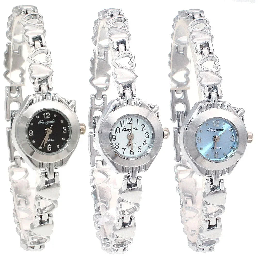 10pcs/Lot , Wholesale Price Mixed Bulk Cute Lovely Silver Bracelet Lady Women Watches Quartz Wristwatch Gifts Hot Sale JB2T