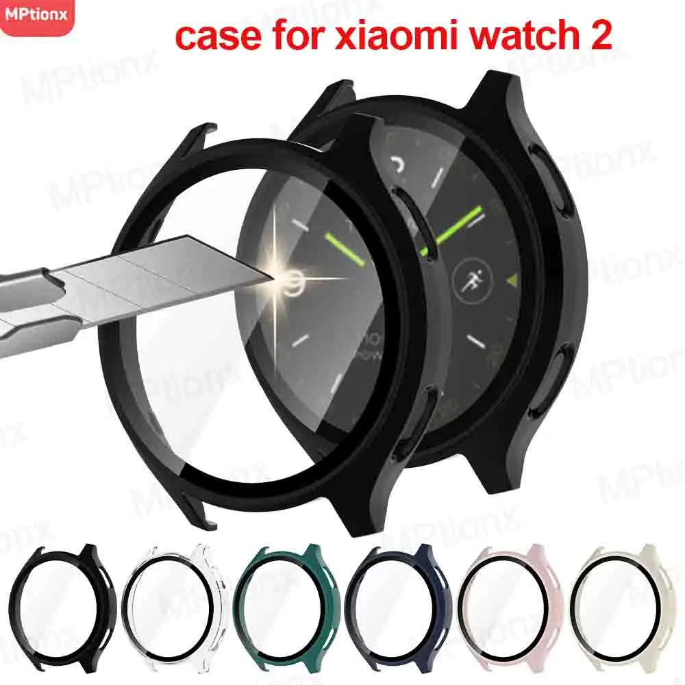 Glass+Case for Xiaomi Watch 2 SmartWatch PC Bumper All-Around Screen Protector Shell for XiaoMi Watch 2 Cover Accessories