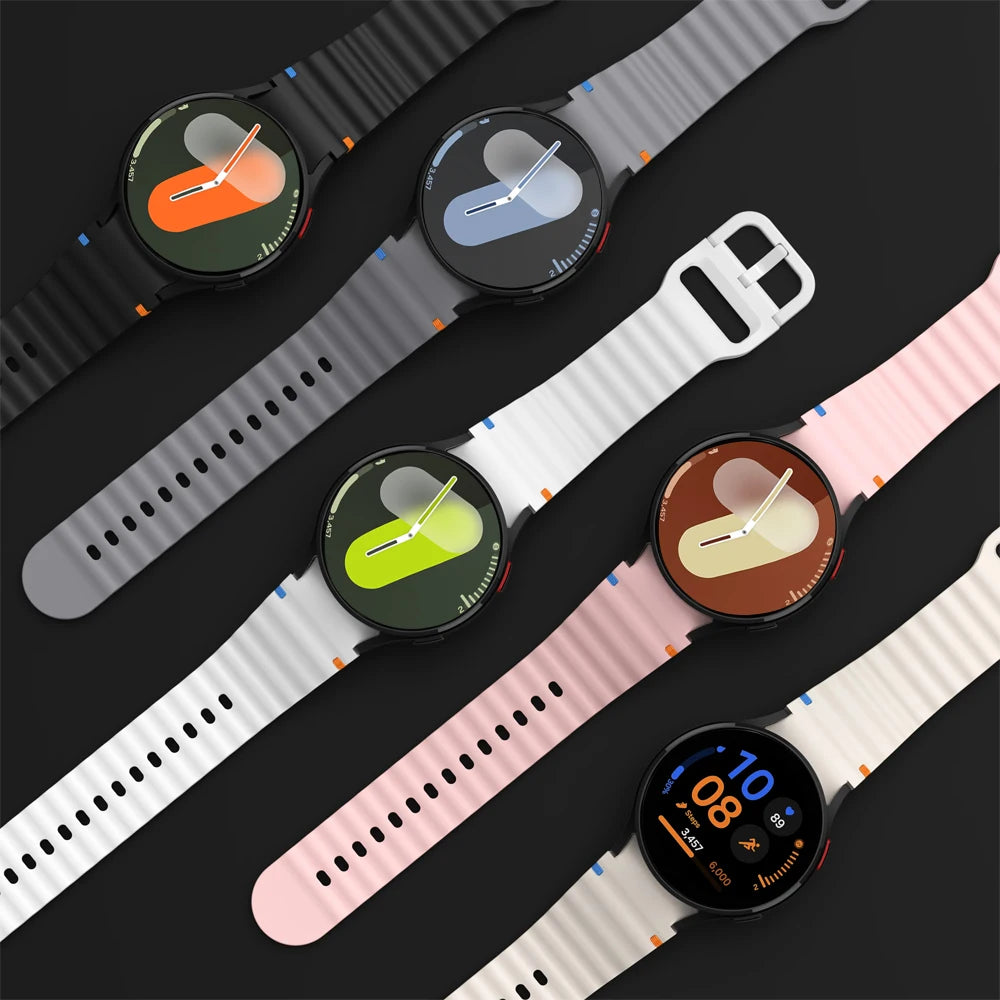 for Samsung Galaxy watch 7 Band FE/5 Pro/6/4 classic 44mm 40mm Original Silicone sport belt bracelet correa Galaxy watch 7 Strap