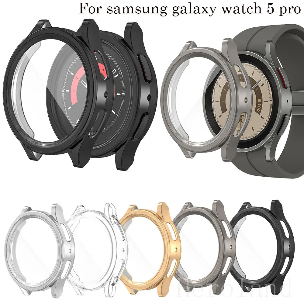 Full Protective Case Cover For Samsung galaxy watch 5 Pro 45mm SmartWatch Screen Protector Accessories Frame Cases Soft TPU hot