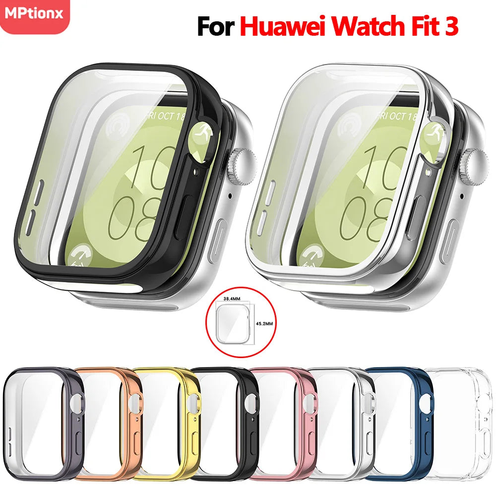 Full Cover For Huawei Watch Fit 3 SmartWatch TPU Screen Protector Case Protective Frame Bumper Shell for Huawei Fit3 Accessories