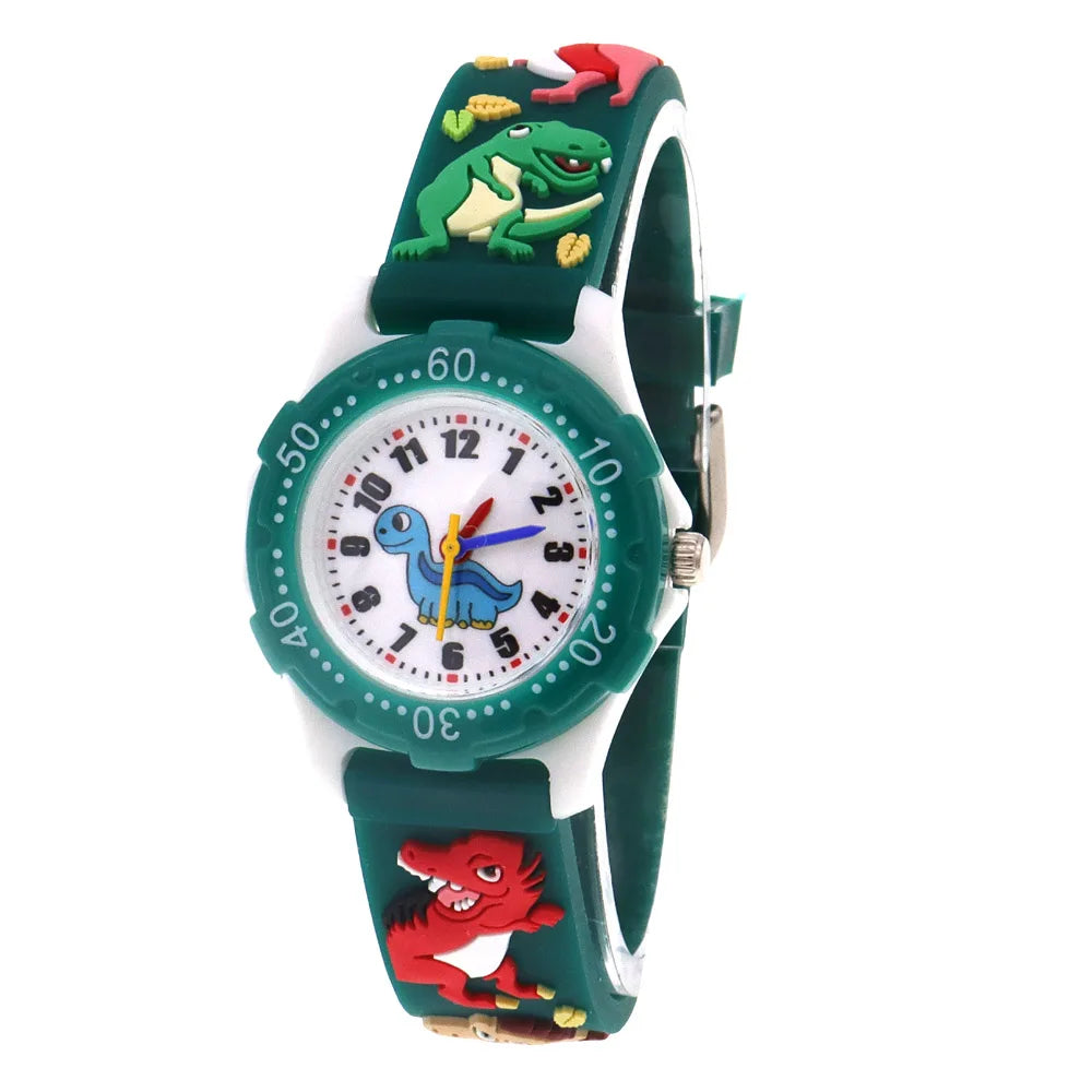 Cartoon Watches Children Boys Girls Watch Kids Watches Boys Digital Watch Quartz Wristwatch Dinosaur Silicone Strap Baby Watch