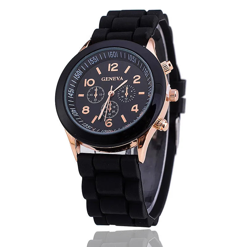 2022 Hot Sales Geneva Brand Silicone Women Watch Ladies Fashion Dress Quartz Wristwatch Female Watch montre montre femme watches