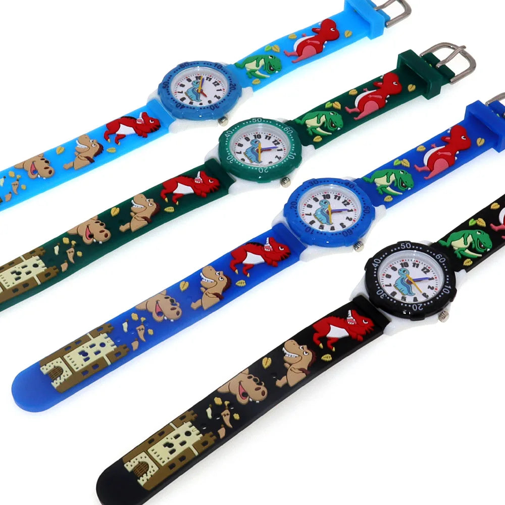 Cartoon Watches Children Boys Girls Watch Kids Watches Boys Digital Watch Quartz Wristwatch Dinosaur Silicone Strap Baby Watch