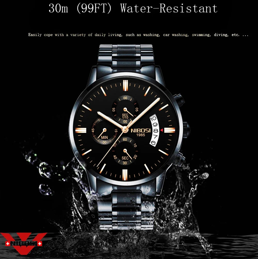 NIBOSI Men Watch Top Brand Fashion Watches Relogio Masculino Military Quartz Wristwatches Hot Sale Clock Male Sport Reloj Hombre