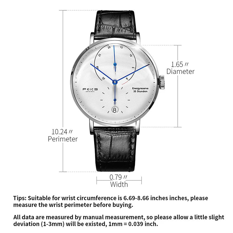 FEICE 20mm Men's Mechanical Watch Men Automatic Bauhaus WristWatch Waterproof Fashion Creative Simple Relogio Masculino-FM202