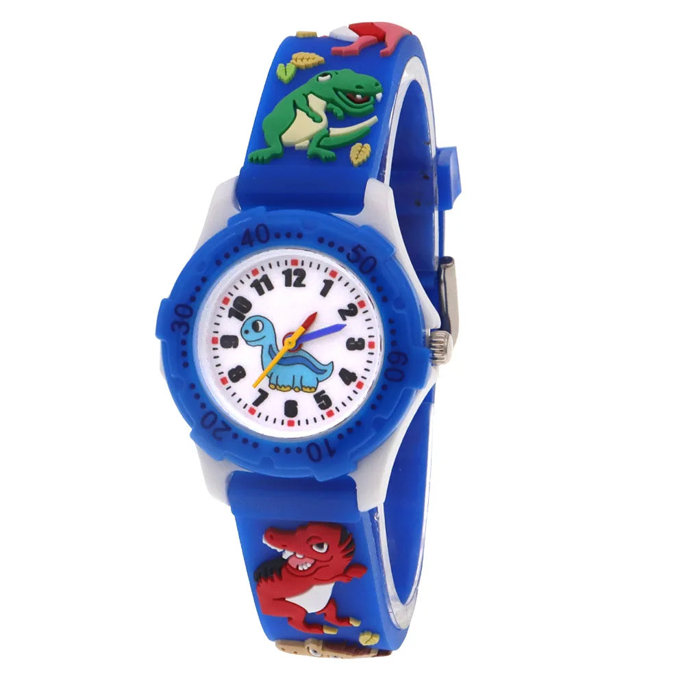 Cartoon Watches Children Boys Girls Watch Kids Watches Boys Digital Watch Quartz Wristwatch Dinosaur Silicone Strap Baby Watch