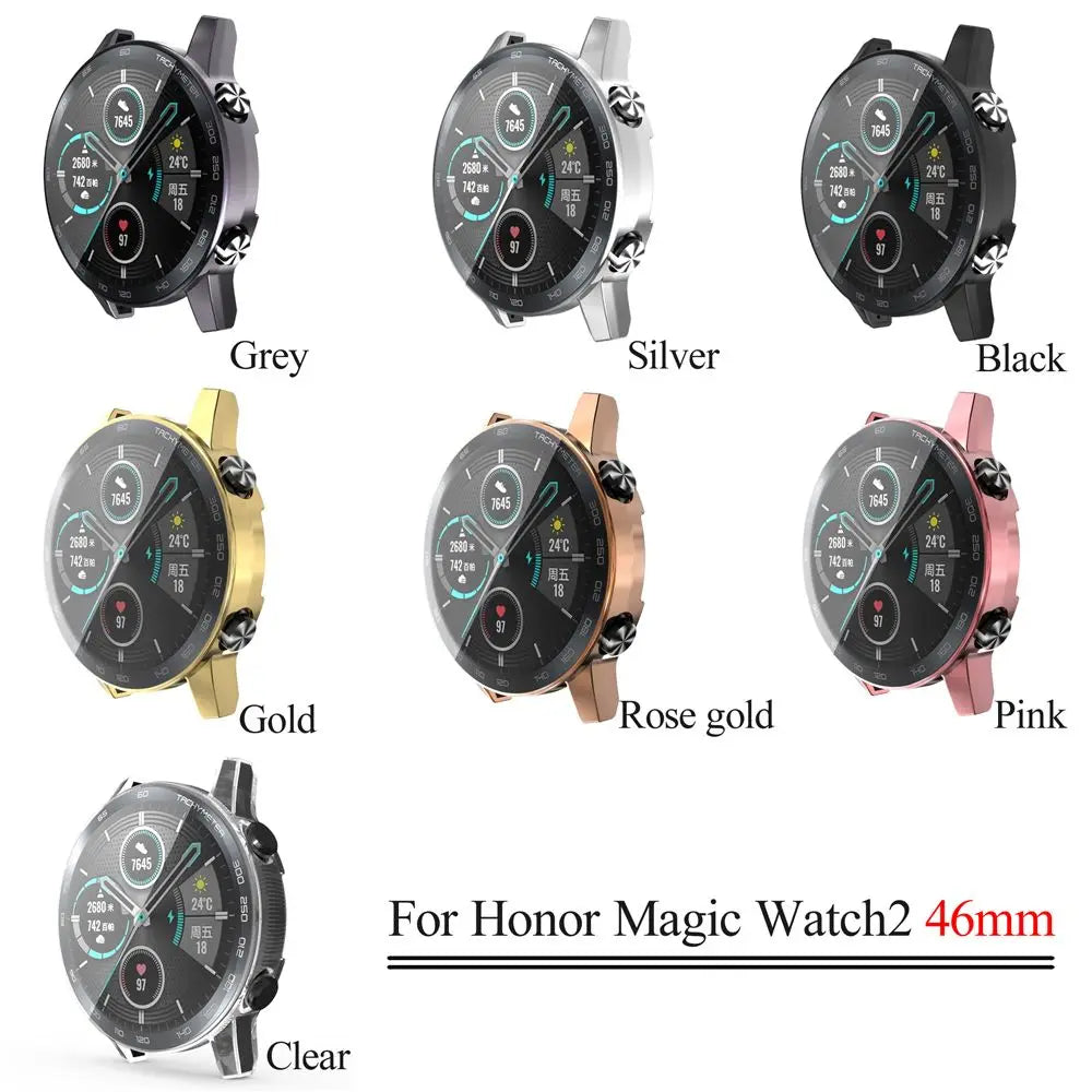 360 Full Cover Soft TPU Watch Case For Honor Magic Watch 2 46mm Protective Bumper Cover For Huawei Honor Magic2 Accessories