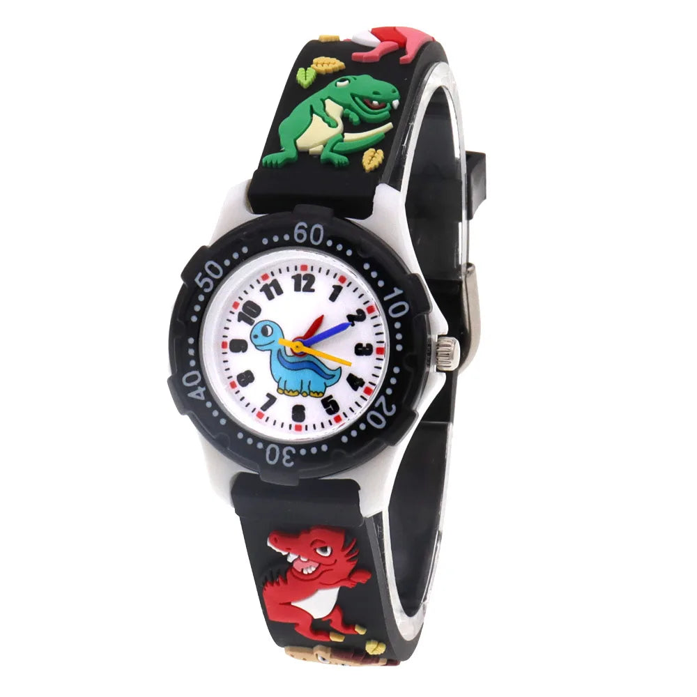 Cartoon Watches Children Boys Girls Watch Kids Watches Boys Digital Watch Quartz Wristwatch Dinosaur Silicone Strap Baby Watch